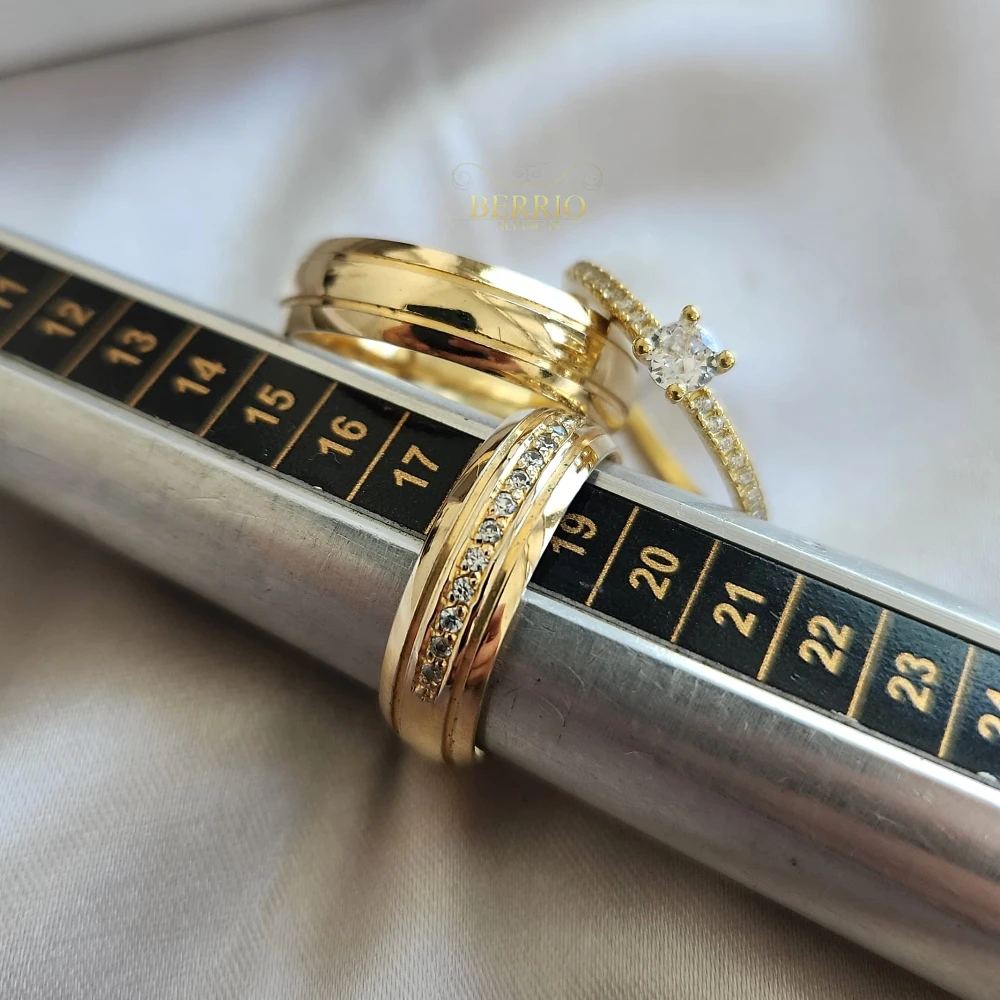 Combo de Alianças de Moedas Antigas em Anápolis + Anel cravejado slin