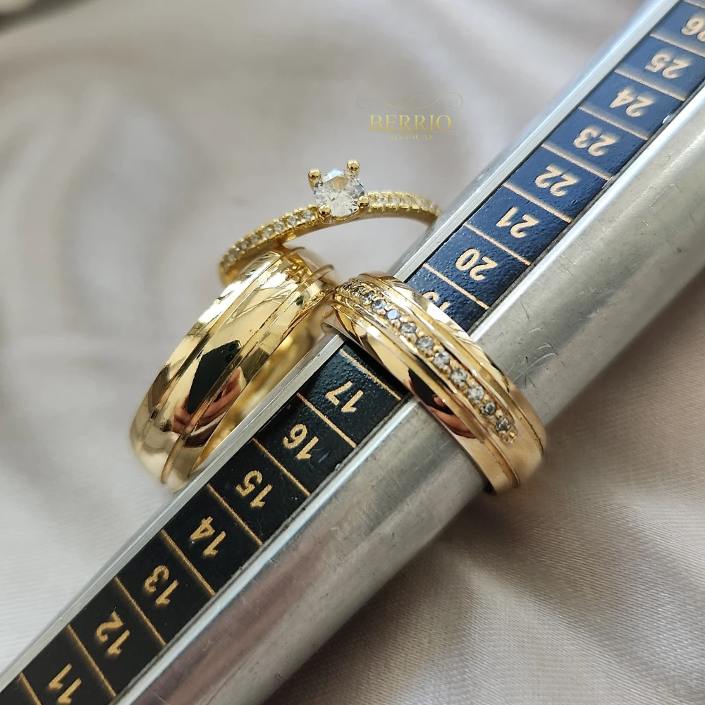 Combo de Alianças de Moedas Antigas em Anápolis + Anel cravejado slin