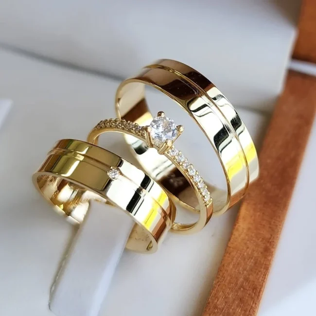 Combo de Alianças de Moedas Antigas em São Luís+ Anel Cravejado Slin