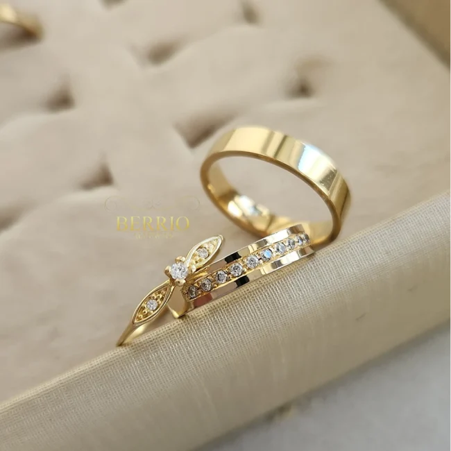 Combo Alianças de Moedas Antigas Contagem + Anel Verona