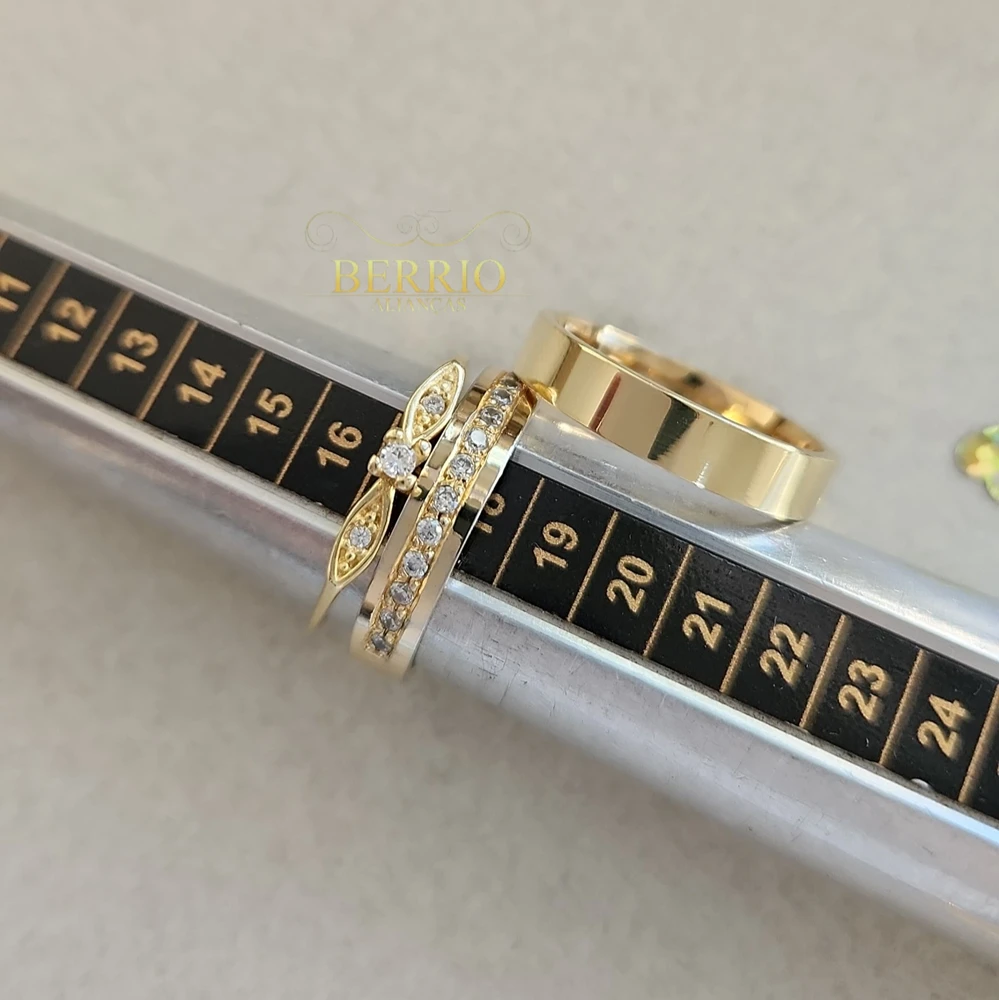 Combo Alianças de Moedas Antigas Contagem + Anel Verona