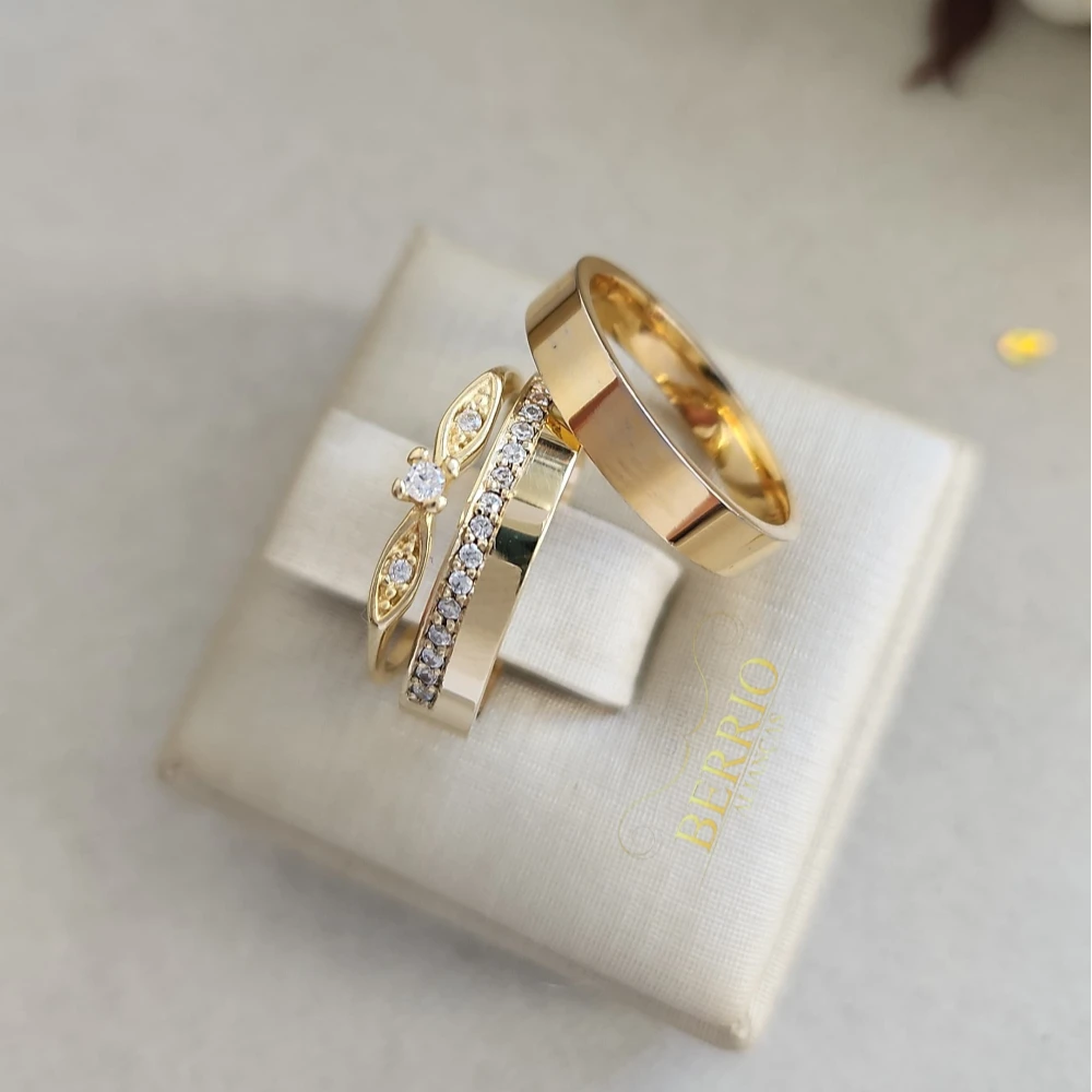 Combo Alianças de Moedas Antigas em Caruaru com Anel Solitário Nova Odessa