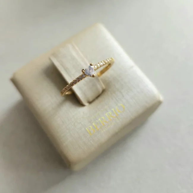 Anel Solitário em moeda antiga Mini Love 